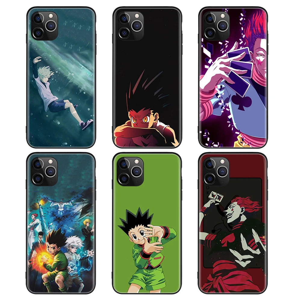 

Custom Print Hunter X Hunter Matte TPU Movil Fundas for iPhone 11 12 Pro max Redmi Note 9pro Note 20Ultra Phone Case, Black