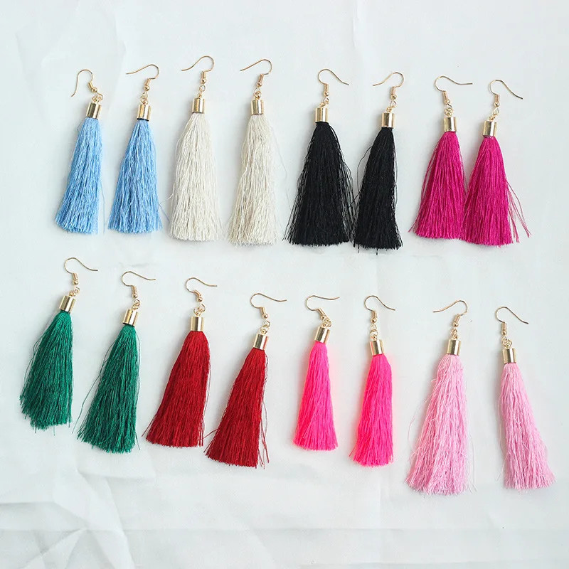 

Exaggerated long stage performance Earrings bridal Tassel Earrings ear clip