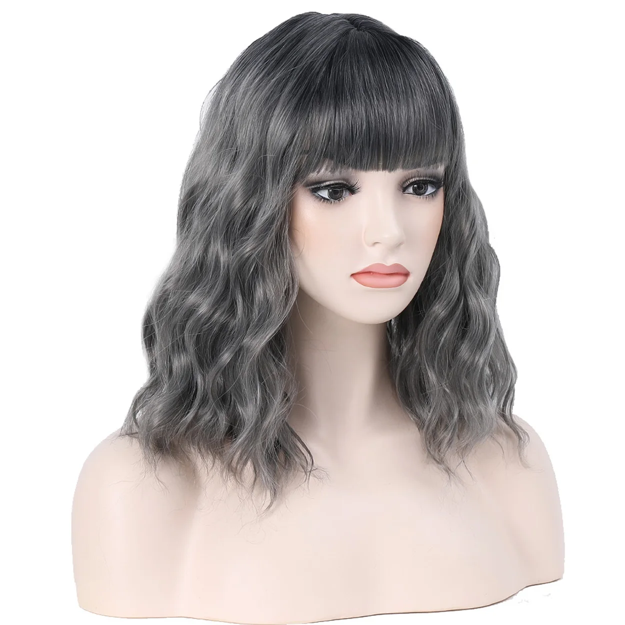 

Women Cosplay Halloween Wigs Short Bob Wavy Curly Wig Synthetic Pastel Wavy Wig