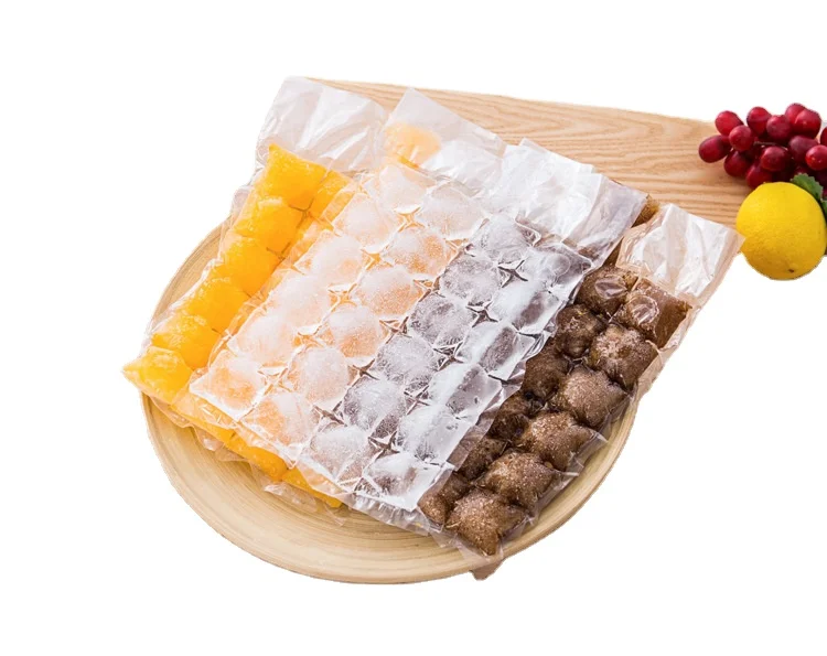 

Disposable self sealing plastic ice cube bags, Picture color , can be customized