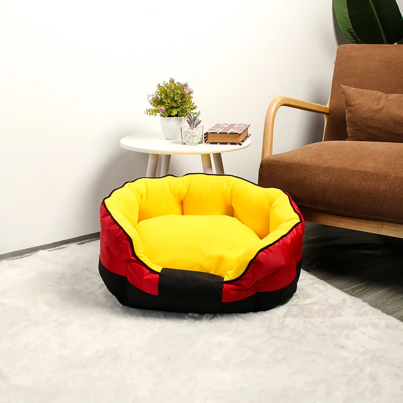 

New Warm Color Design Pet Sofa Bed With High Quality Memory Foam Pillow Dog Sleeping Bed S M L Three Size Suit for All Pets, Red