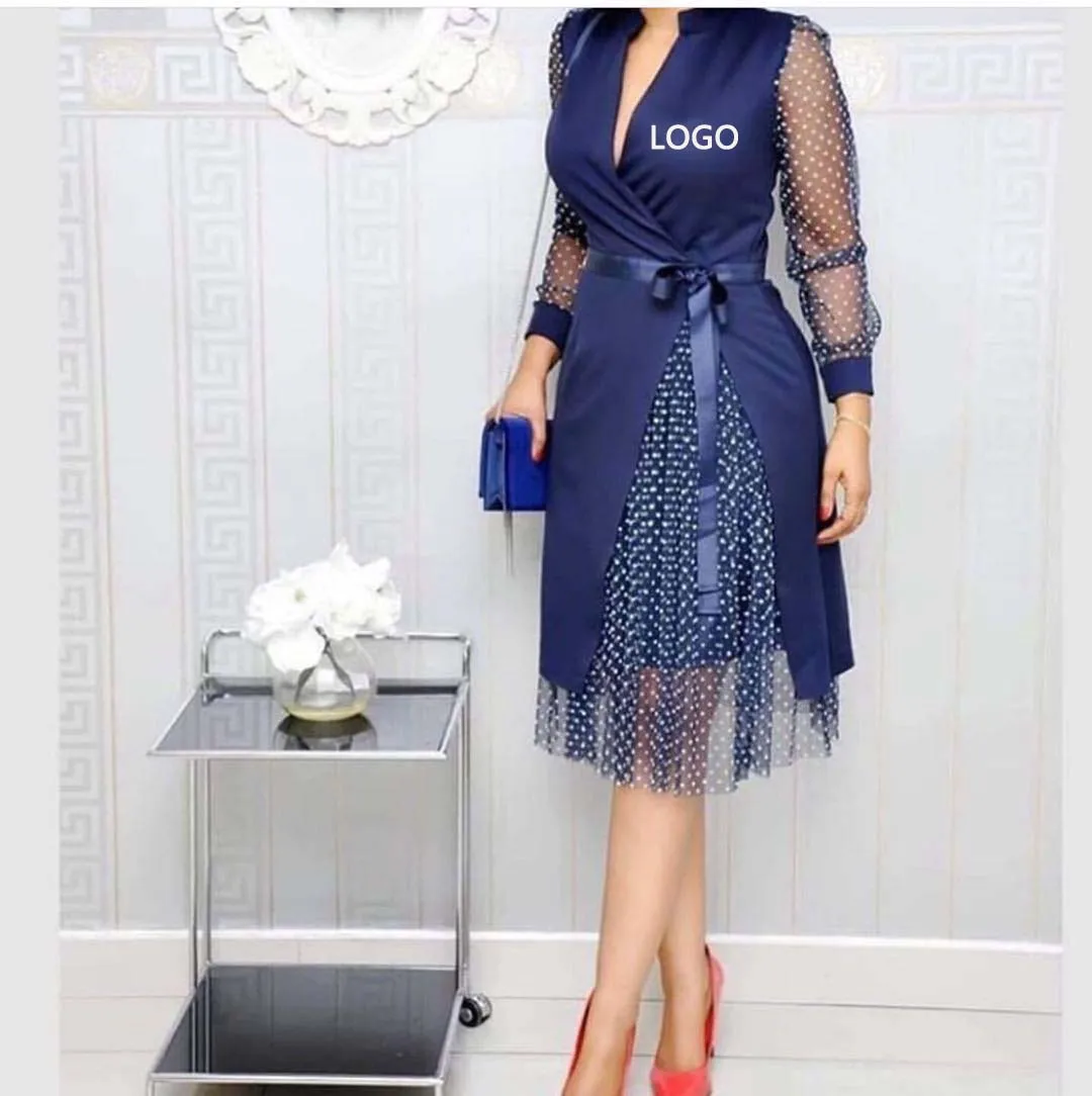 

New design seticeo 2021 dot womens wear midi dresses dropshipping clothes two piece african dress