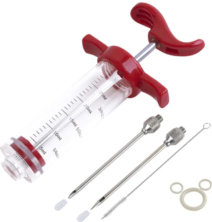 

BBQ Tool Cooking Flavor Syringe Plastic Meat Seasoning Marinade Injector Kit For Poultry Turkey Beef Pork