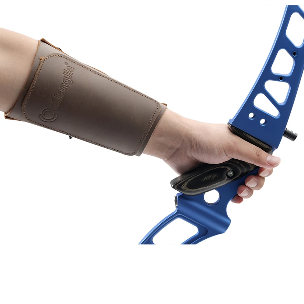 

Factory Wholesale 3-Straps Archery Leather Arm Guard Protector, Brown