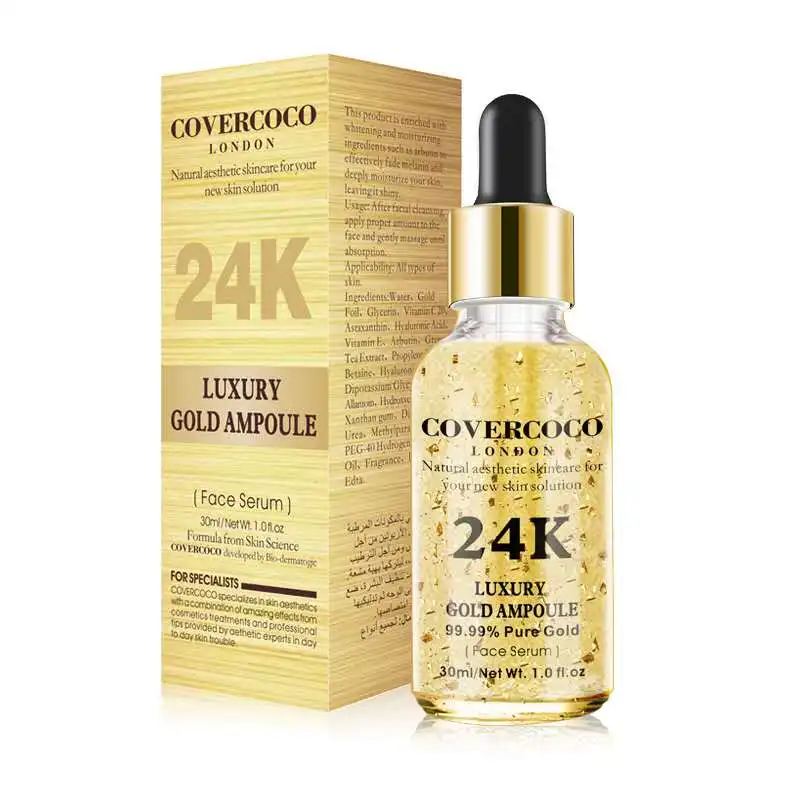 

Covercoco Luxury Essential oil Moisturizing face Firming Anti Aging Skin Care Lift 24k Gold Face Serum