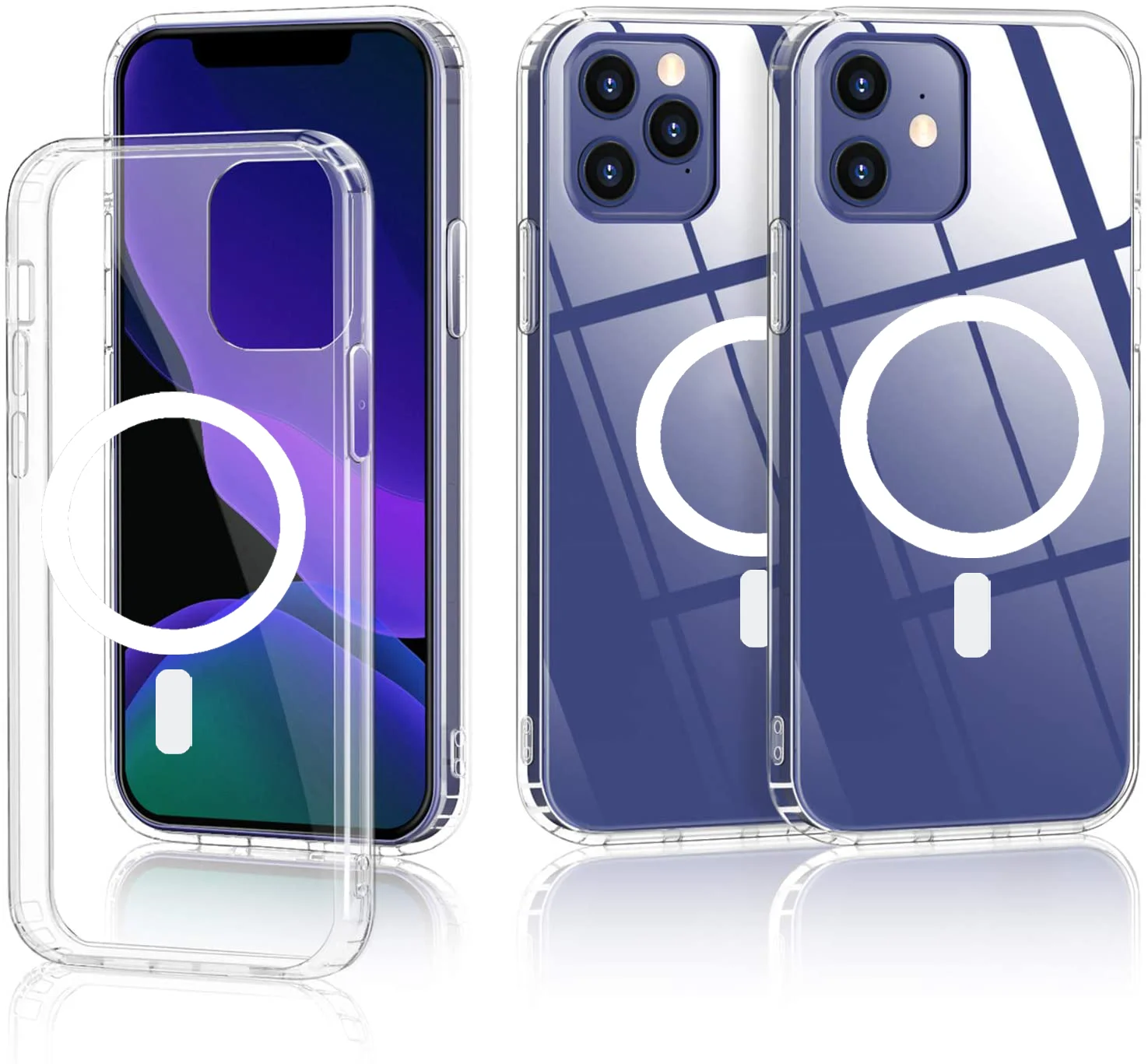 

2021 newest shockproof transparent magnetic clear phone case for iphone 12