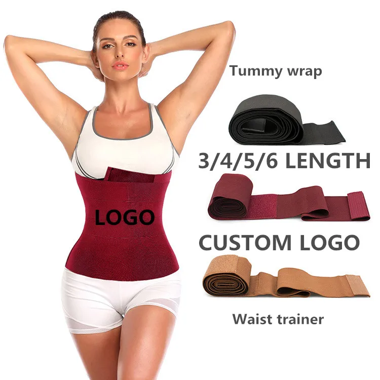 

Custom logo width 10cm / 13cm Elastic Band Tummy Wrap For Weight Loss Flat Belly Stomach Belt Body Shaper Waist Trainer