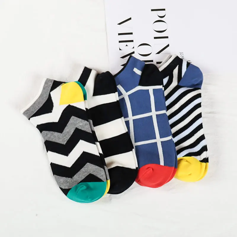 

Hot striped colorful happy summer cute short low cut invisible socks women, Custom color