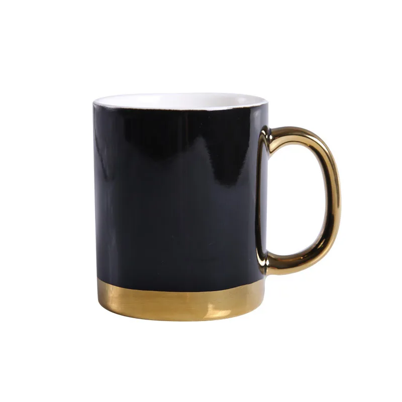 

shoutao 380ml creative festival gifts ceramic mug handmade tazas de cafe porcelain coffee tea cup mug with gold handle