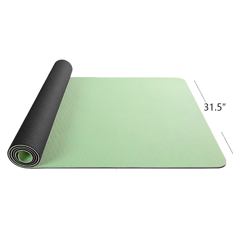 

Wholesale eco friendly non slip custom private label 80cm extra wide 8mm high density green tpe yoga mat