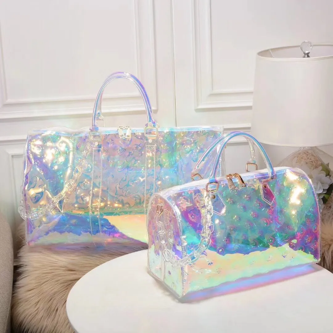 

Customized laser embossed transparent women's bag luxury purses, Custom color