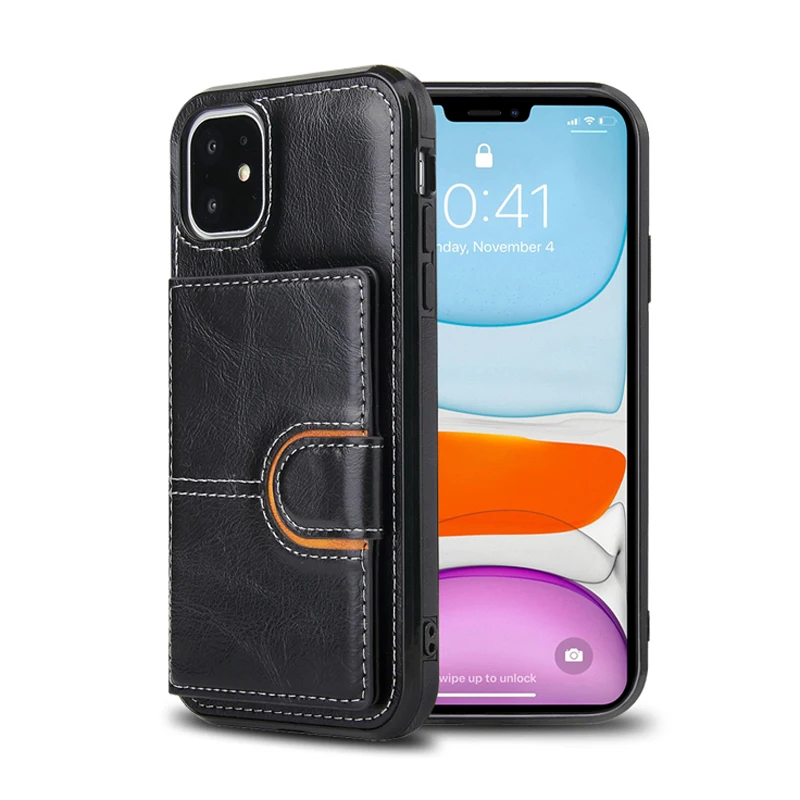 

Wholesale High quality PU Leather Wallet Card Slot Shockproof Mobile Phone Case For Iphone 13 pro max 12 11 X 7 Samsung S20