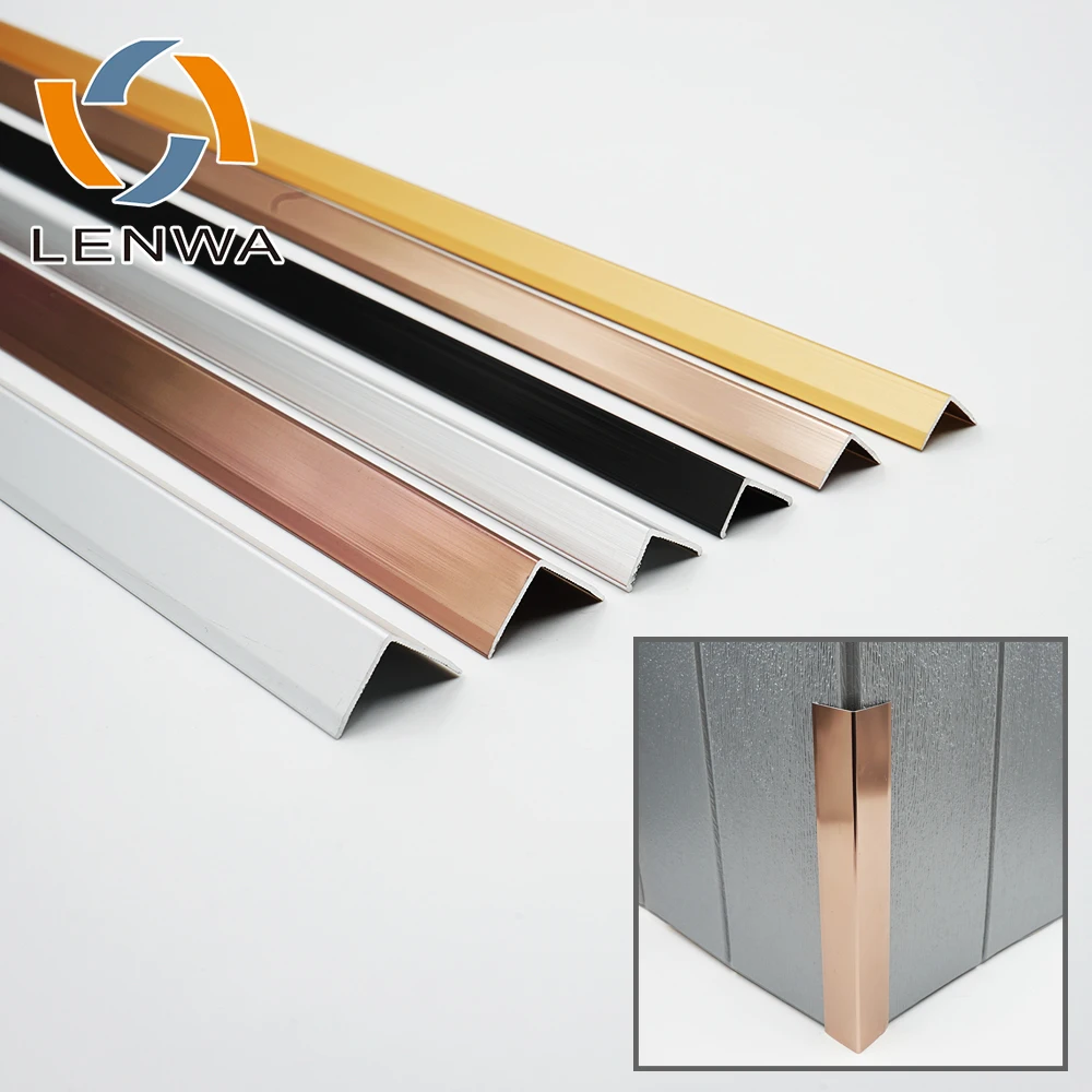 

LENWA Factory Hot Sale Low MOQ L Shaped Metal Protector Corners Aluminium Trim Wall Corner Trim