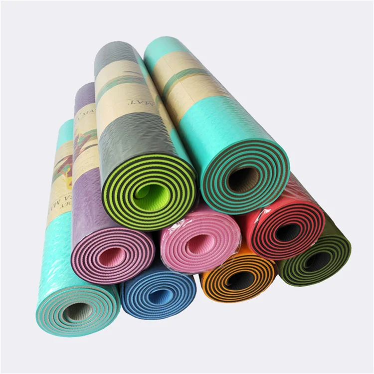 

Professional Eco-Friendly Double Layer Non Slip Design Exercise Gym Fitness 6Mm Custom TPE Yoga Mat, As picture