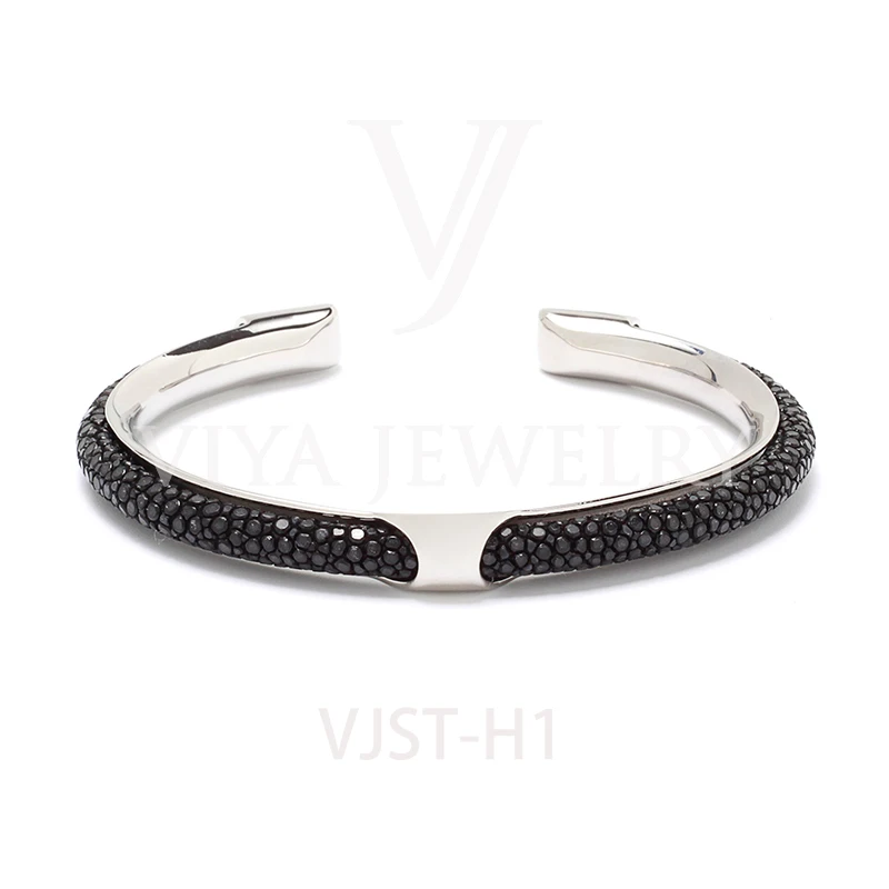 

DHL Free Shipping Viya jewelry Wholesale Fashion Style Genuine Stingray Leather H Bangle