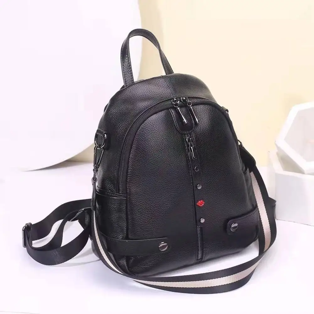 

Factory Directly Sold Cappuccino Design Genuine Leather Backpack for Women Buy School Mountain Bag, More colors are available
