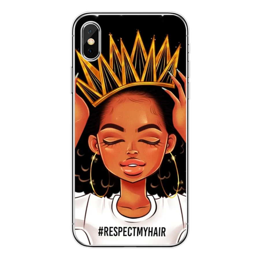 Black girl phone case Melanin Poppin Black Girl queen for iphone 11 case 6 6s 6SP 7 8 8S plus X XR XS max TPU cases