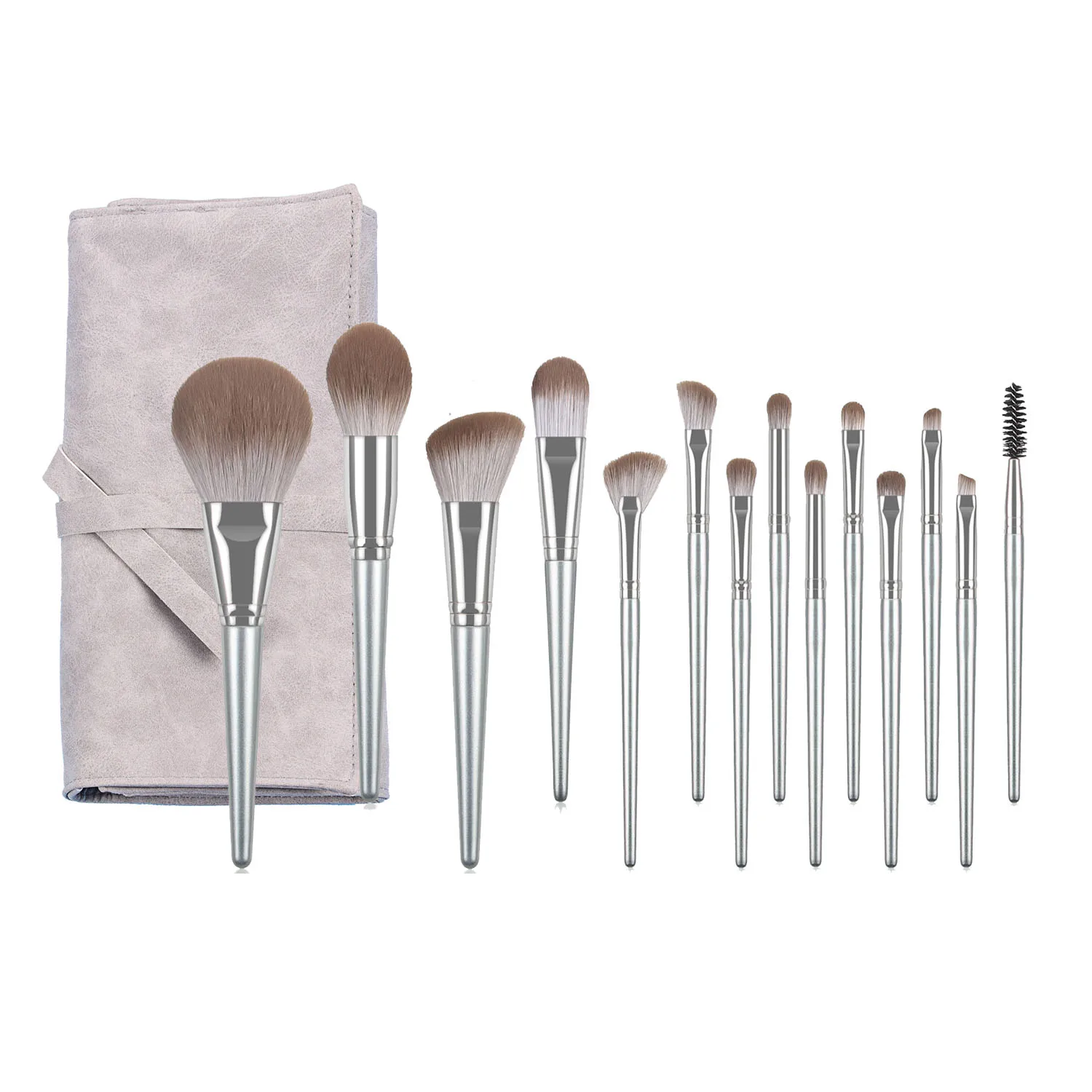 

Ouyou High Quality 14pcs Wood Cosmetic Makeup Brush Set Private Label makeup brush set