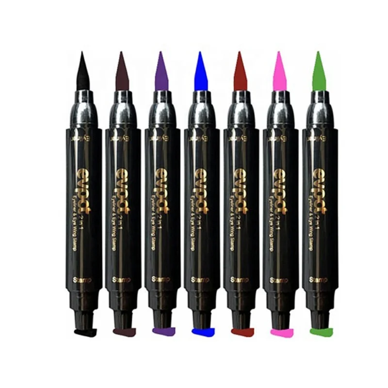 

In Stock Double-end Triangle Liquid Eye Liner Pencil Eye Makeup Waterproof Fast Dry Black Color Stamp Eyeliner