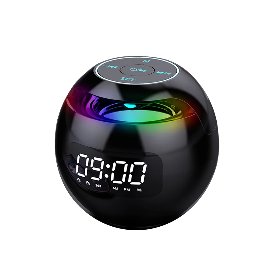 

2021 Dropshipping Smart Hifi Small Steel Cannon Bluetooth With Fm Radio Alarm Clock G90S LED Light Wireless Speaker, Black;white;pink