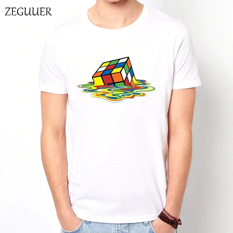 

Wholesale New Melted Rubix Cube Popular Tv Show T Shirt Sheldon Cooper Funny Mens Gift Shirt Smart Boyfriend Gift Funny T Shirts
