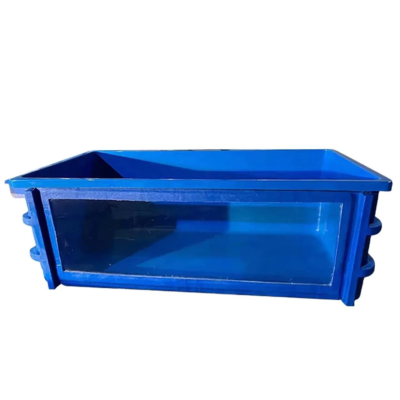 

Wholesale stackable fiberglass plastic koi pond tank with viewing window and filter, Blue/red/customized