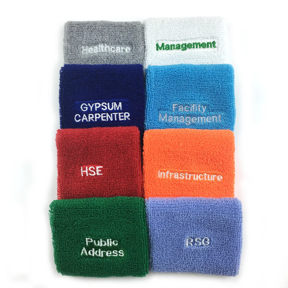 

Custom Logo Fitness Gym Elastic Cotton Wristband Sports Sweat-absorbent Towel Wristband