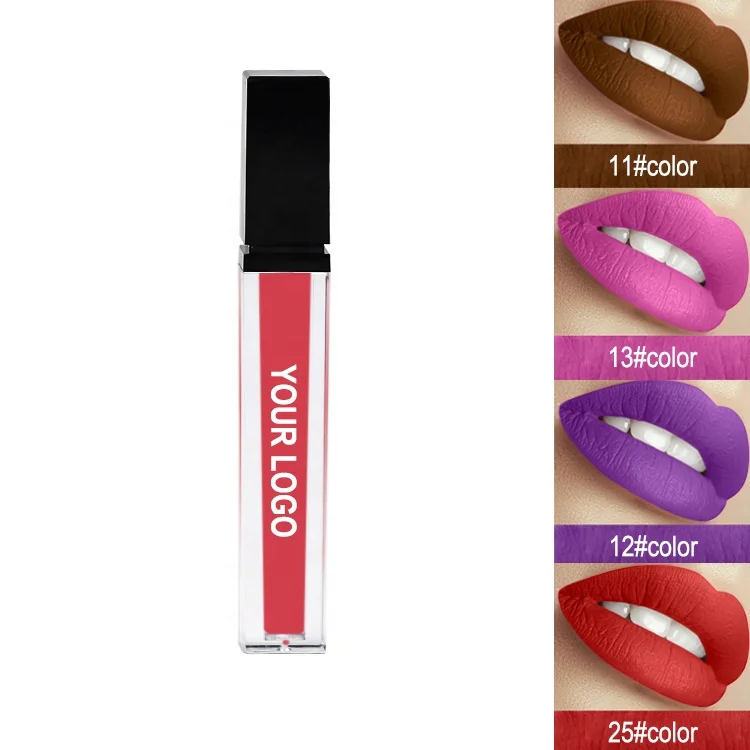 

Vendor Wholesale 24 Hour Waterproofing Mineral No Brand Non Transfer Own Logo Vegan Lipstick, 27color