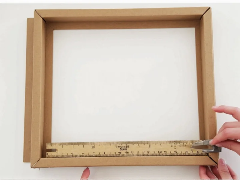 Cardboard frame tutorial with ruler and craft knife