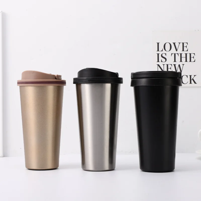 

EE111 500ml Stainless Steel Water Bottles Car Water Cup Coffee Mugs Flip Lid Blank Sublimation Vacuum Insulated Flask