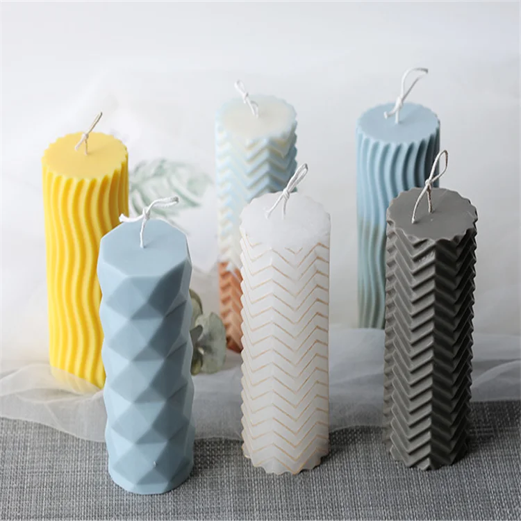 

H016 special shaped cylinder candle mould soft strip silicone mold 3D handmade candle molds for Making DIY Crafts Supplies