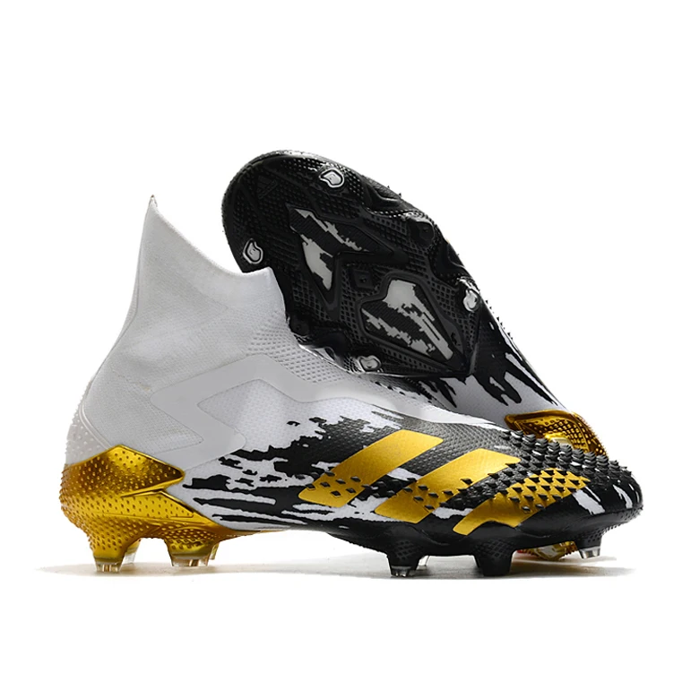 

Adidas predictor mutator 20 + White / gold metallic / core black fg spiked Soccer shoes football boots