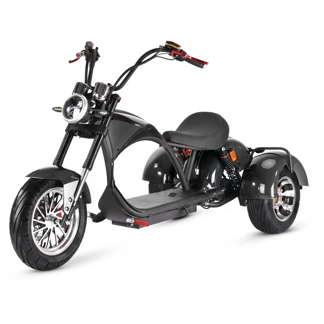 

Hot Sale 12inch 3 Wheel Electric Scooters 50kmh Powerful Long Range Mobility Trikes 3 Wheels Electric Tricycle City Coco Scooter, Black