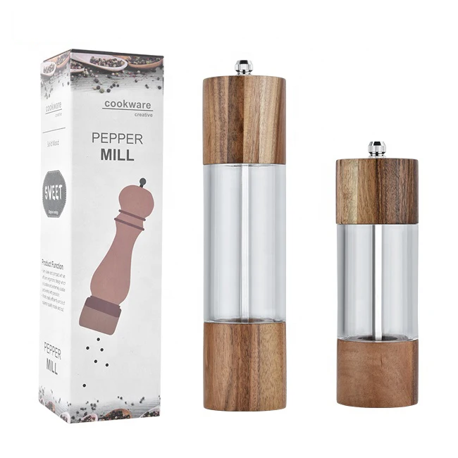 

Professional Chef Tableware Pepper Grinder Acacia Wood Pepper Mill Salt and Pepper Shaker Tableware Gifts