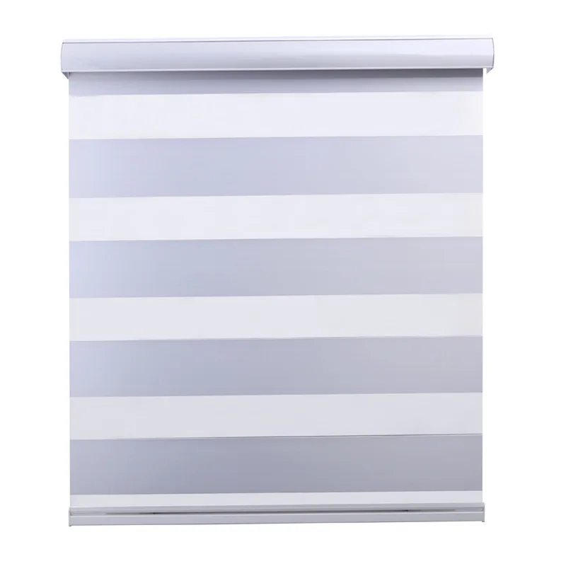 

window decoration Double layers luxury smart dual roller blinds 100% blackout day night window electric motorized zebra blinds, Customer's request