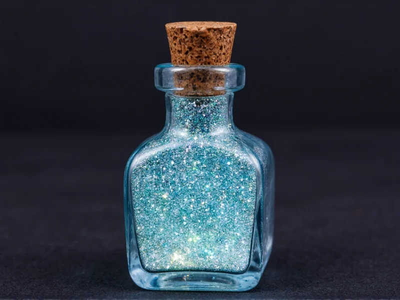 Handcrafted decorative invisibility potion in glass bottle with shimmer