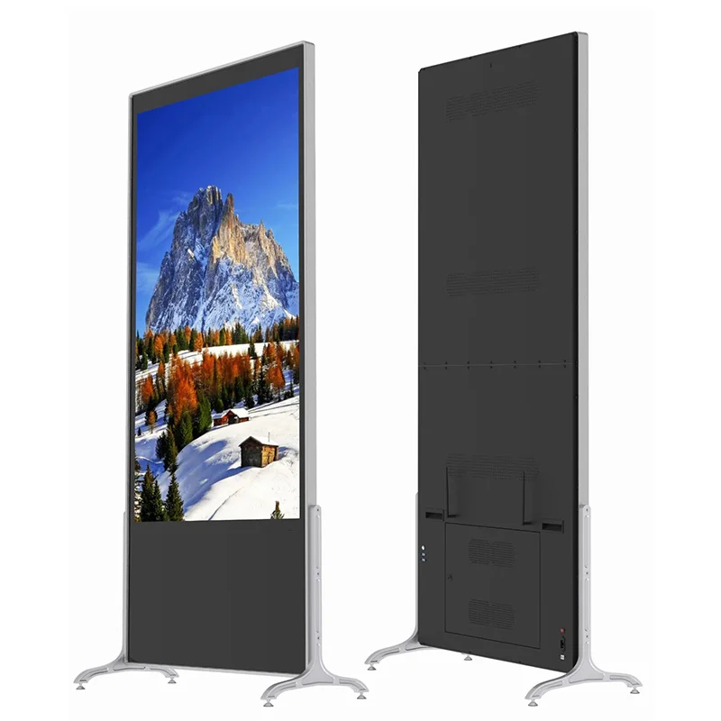 Lcd Ultra-thin Digital Signage Advertising Player Media Display 43 Inch TFT 4GB 4mm Tempered Glass