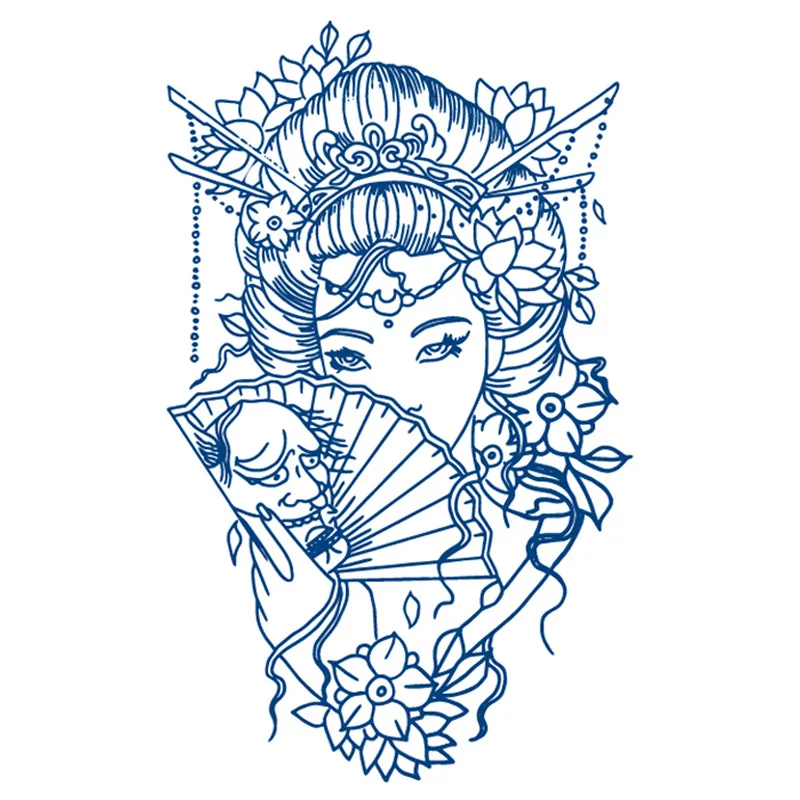 

Waterproof temporary cool tattoo design for woman men fake half arm sleeve tattoo sticker