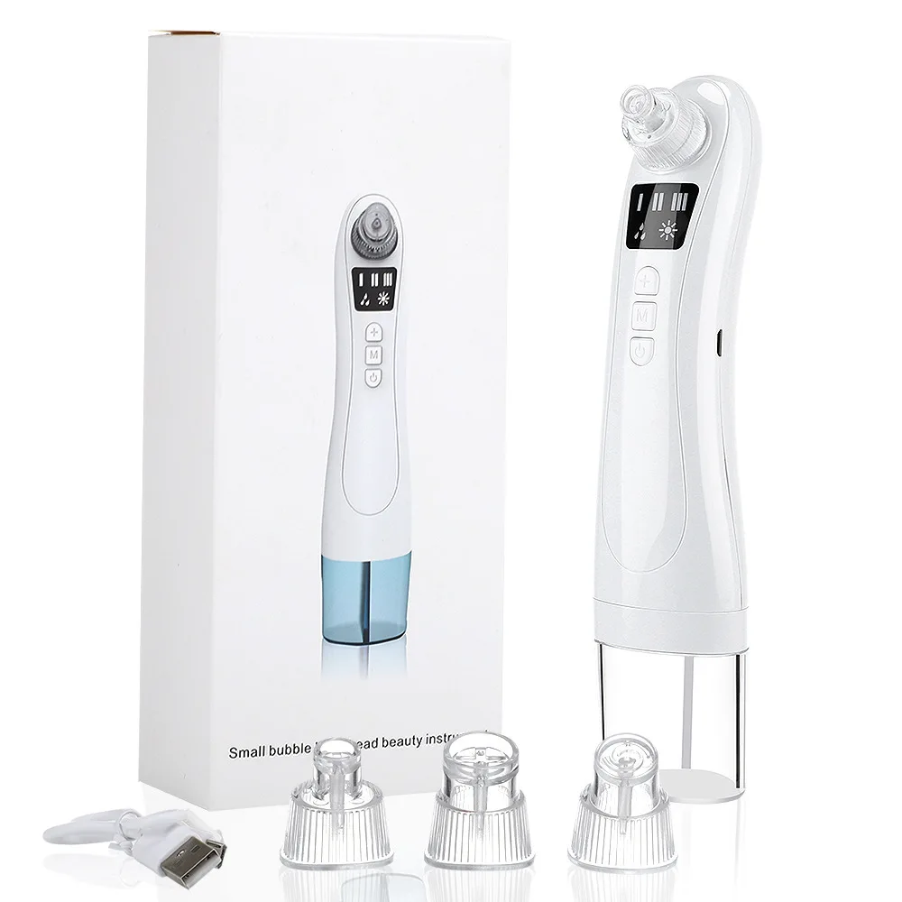 

Small Bubble Facial Nose Pore Cleaner Vacuum Blackhead Remover, White