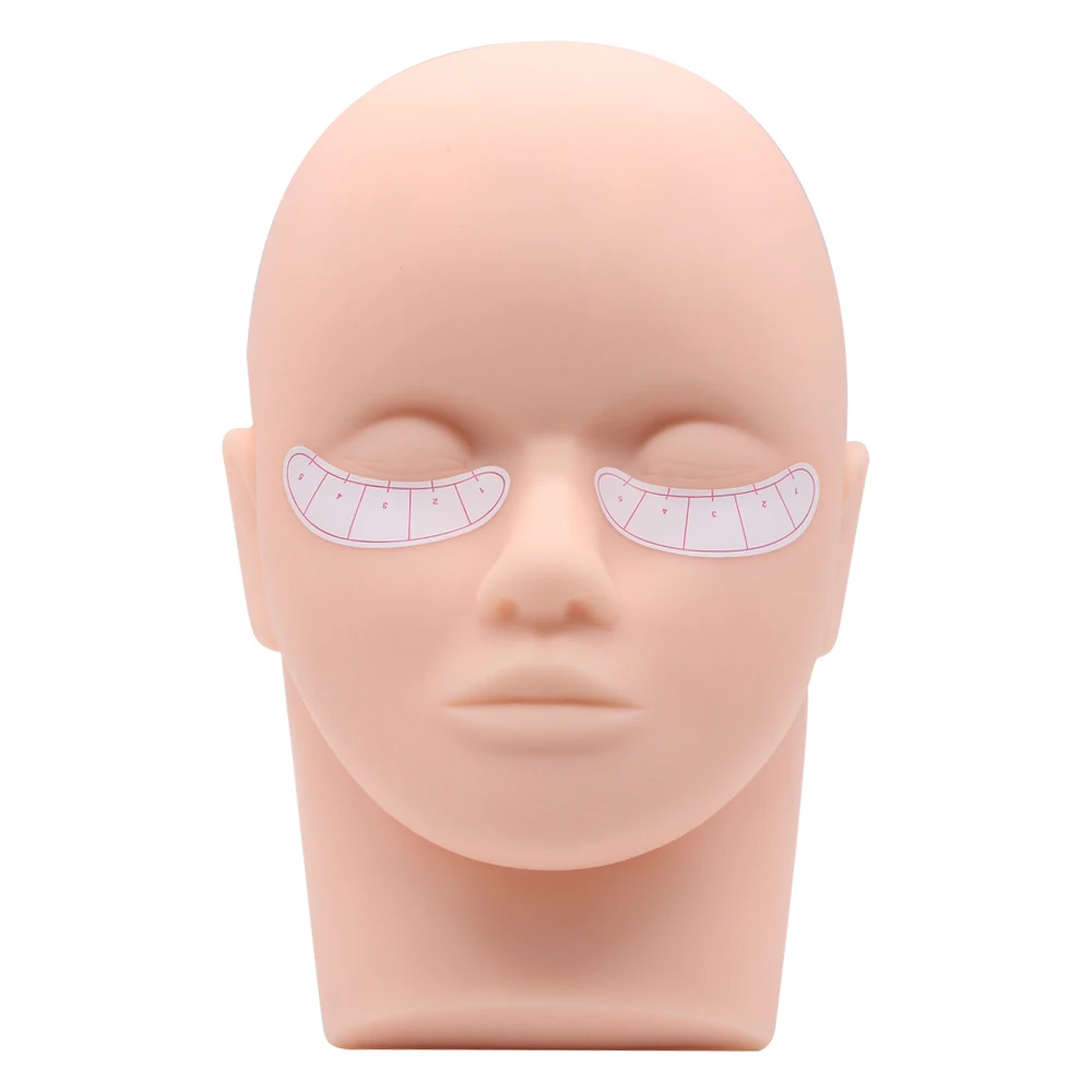 

Training Mannequin Flat Head Practice for False Eyelash Extensions Make Up Practice Professional Soft Silicone Head, As picture shown