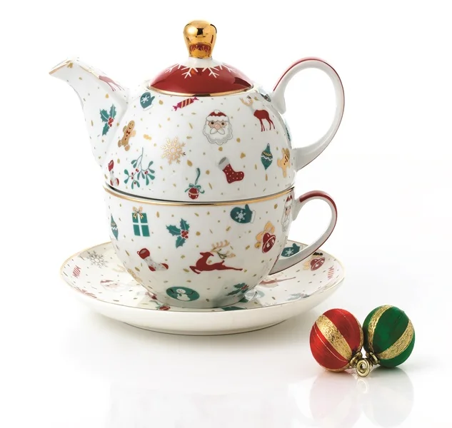 

New bone china tea set with teapot for Christmas TEA FOR ONE