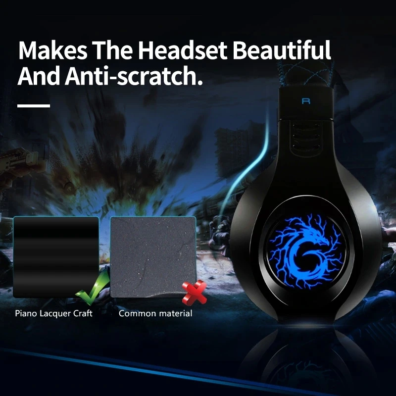 SENICC Stereo PC Headphones G9PRO,with LED light on earcups