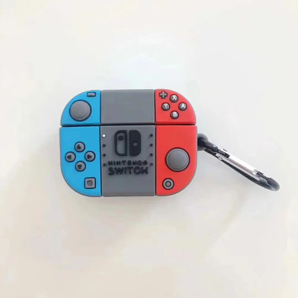 

3D earphone case for airpods Game console type earphone case for airpods pro, Blue+gray+red