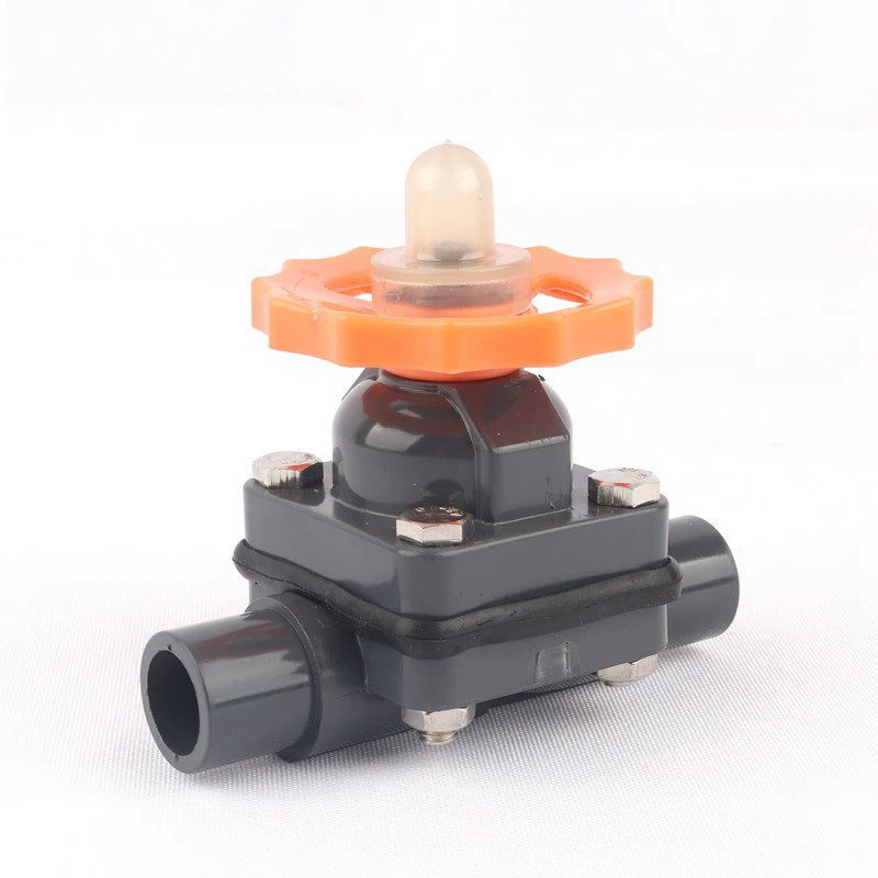 

Outer Diameter 20mm PVC Diaphragm Valve Acid alkali Resistance Preservative Water Pipe Connector Aquarium Fitting PVC Valve