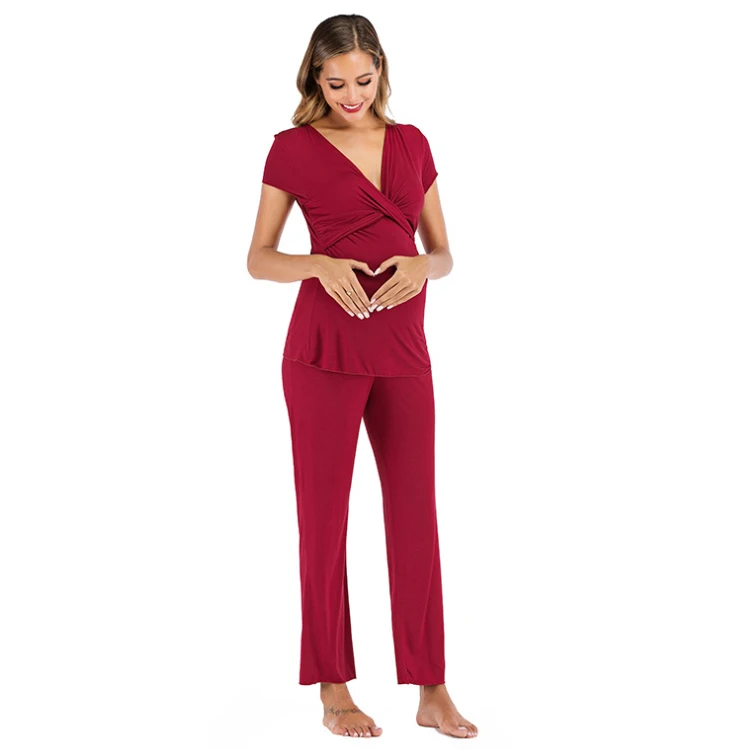 

Luxury Quality 7 Colors Modal Women Pregnant Maternity Pajamas Sets