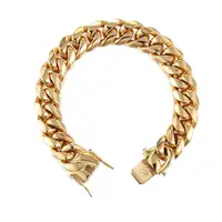 

wholesale hip hop stainless steel jewelry cuban link chain gold plated jewelry bracelet