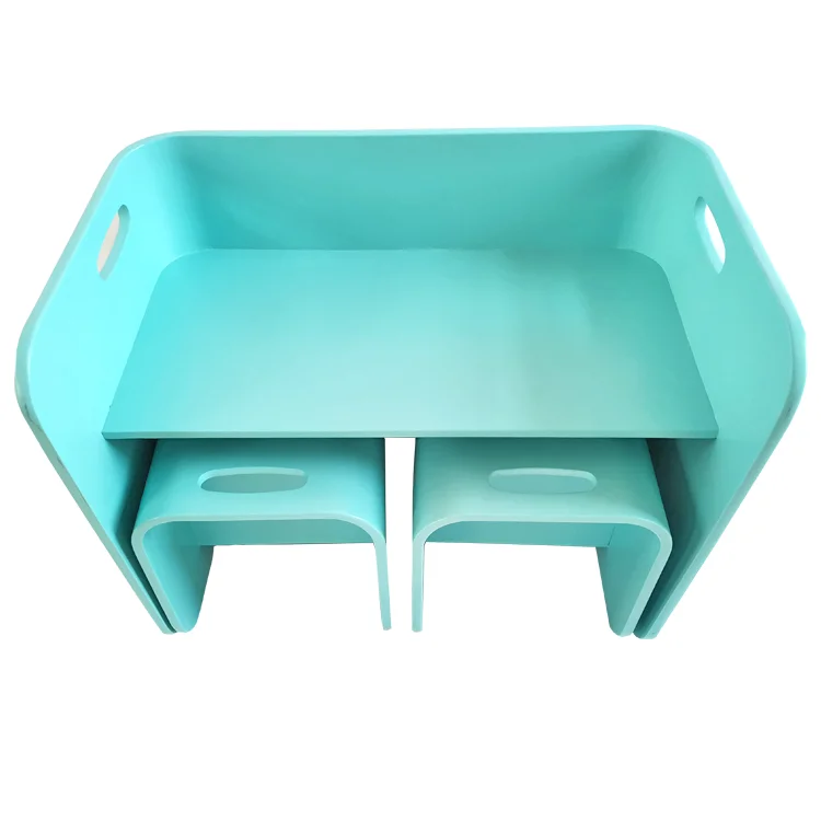 
Wood children furniture kids table and chairs with storage 
