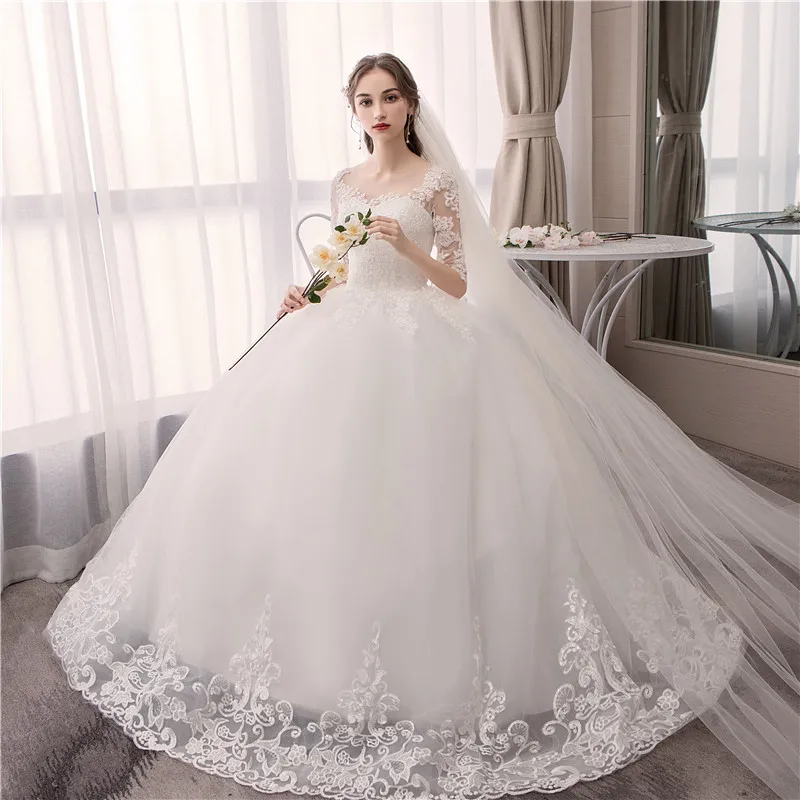 

NEW Fashion Styles Women Wedding dresses Shoulderless Floor Length Vintage Applique Women Bridal Gown