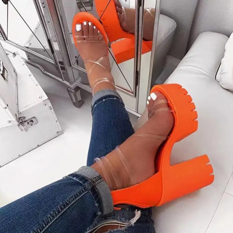 

Fashion Shoes Women Women'S Sandals Transparent Heels With Platforms, Custom color
