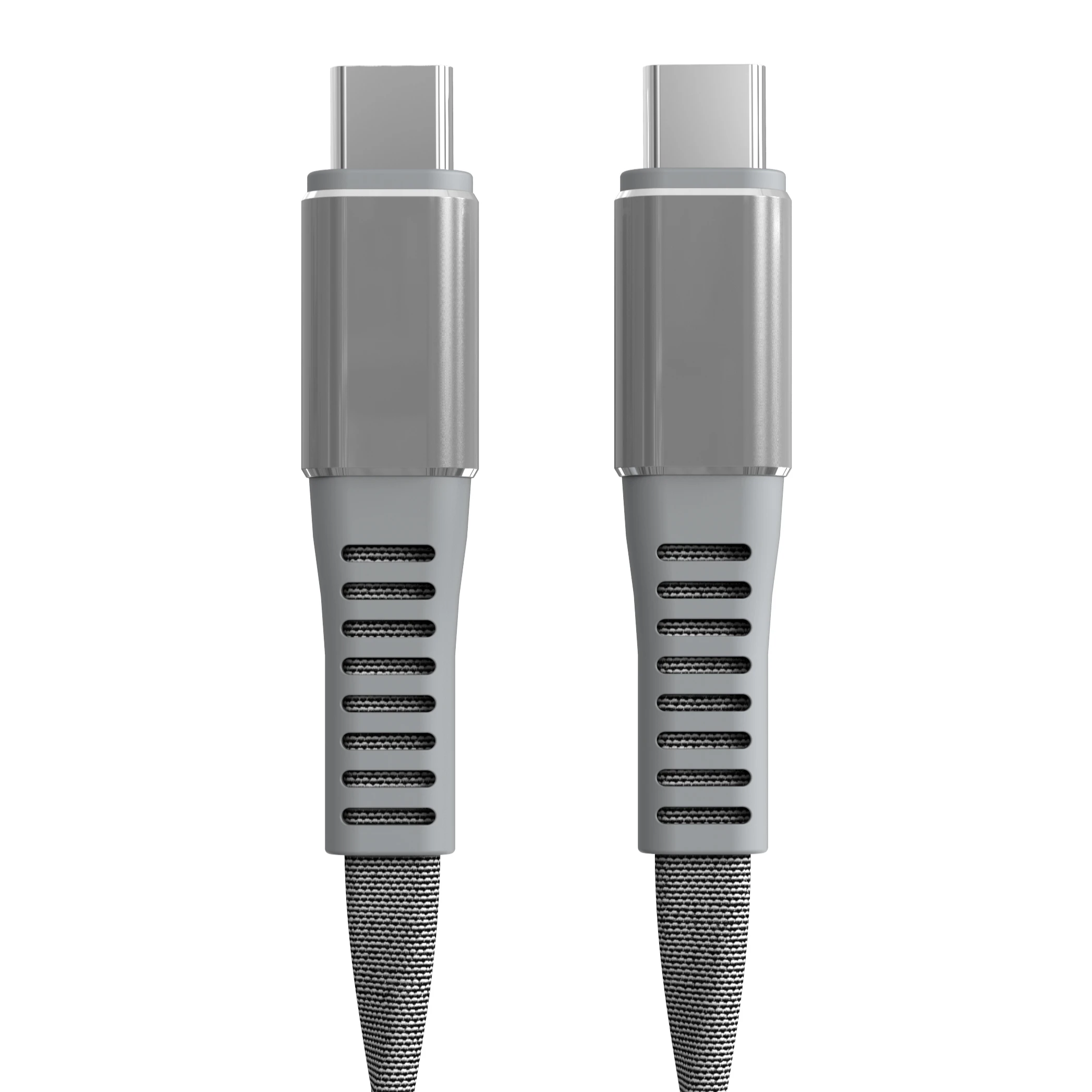 

3FT long USB C Male to USB C Male fast charger flat fabric charging and data transfer sync durable braided cable for Samsung